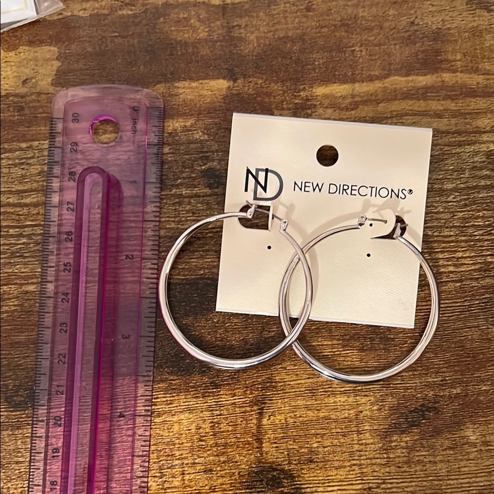 New Directions Silver Hoop Earrings